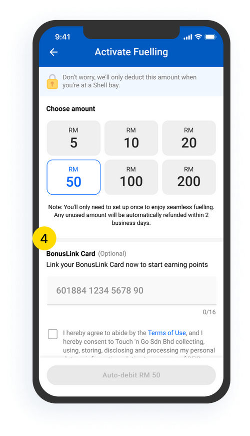 Link your Bonuslink card to earn points.