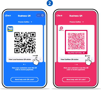 Toggle between Touch ‘n Go eWallet & DuitNow QR codes