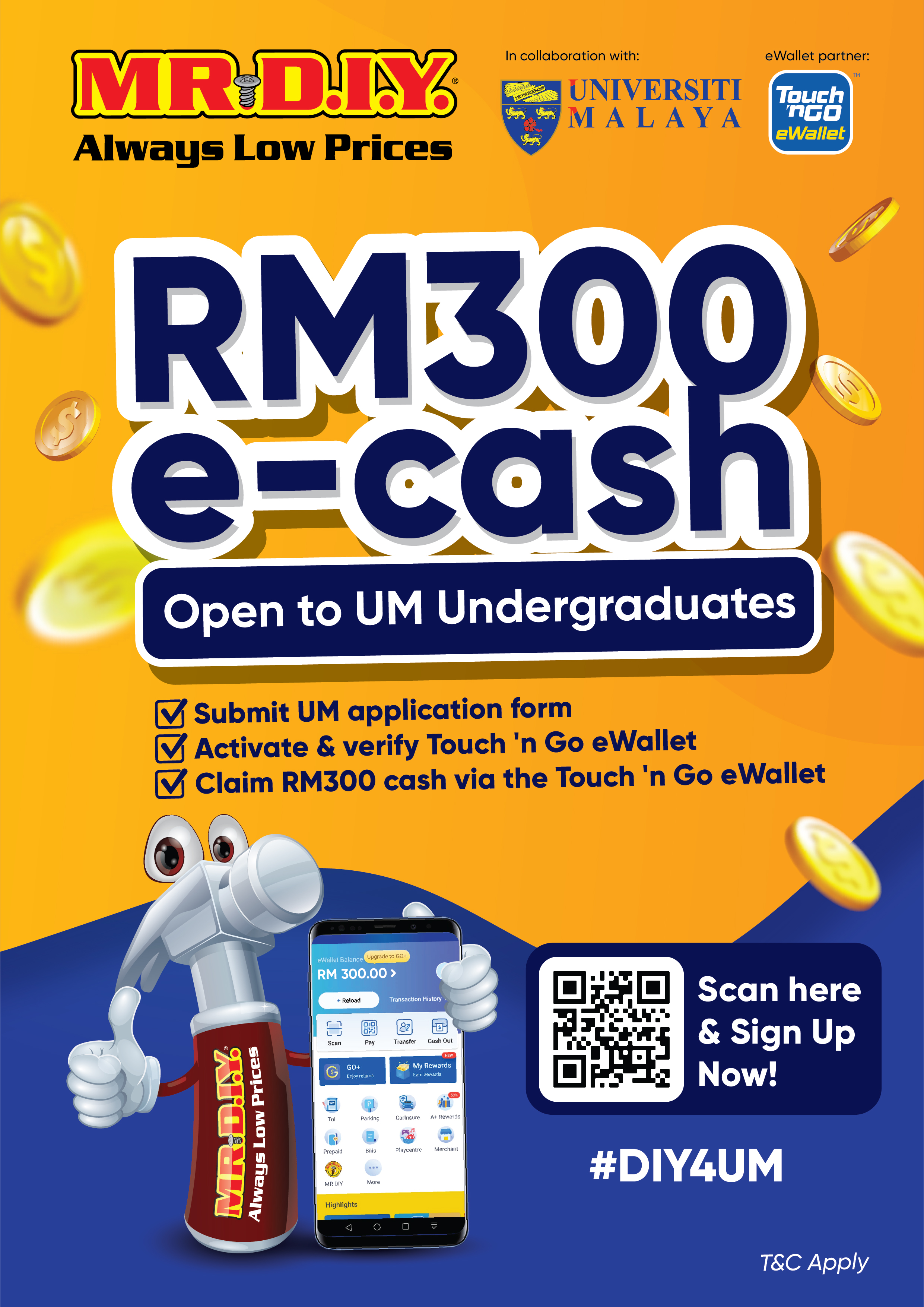 MR D.I.Y. distributes RM300 in cash via Touch ‘n Go eWallet to 15,000 UM students