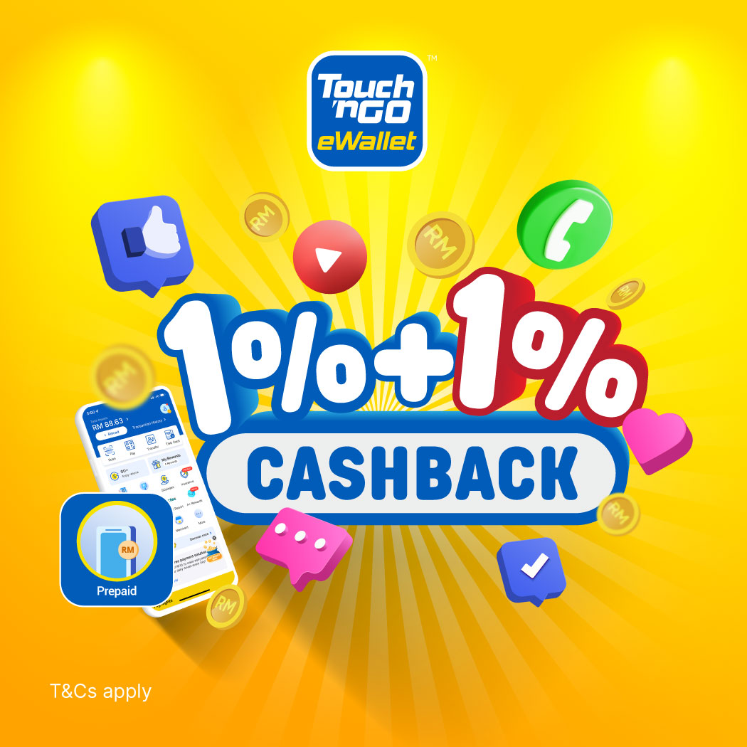 Mobile prepaid: 1% cashback + extra 1% with Hotlink