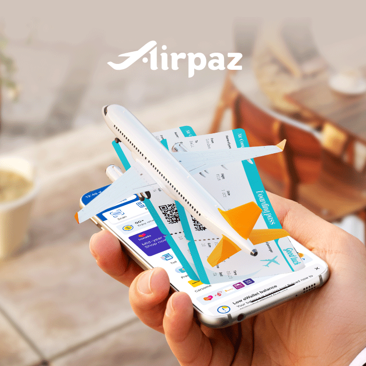 Airpaz 2% Cashback (capped at RM30)