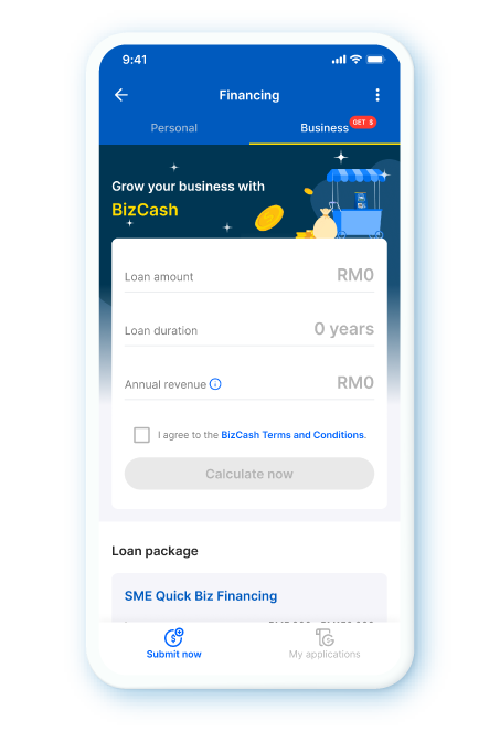 Key in your loan amount, duration and annual sales to calculate your business loan eligibility