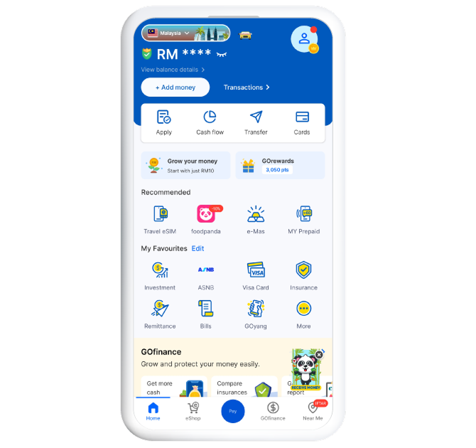Tap on "+ Add Money"