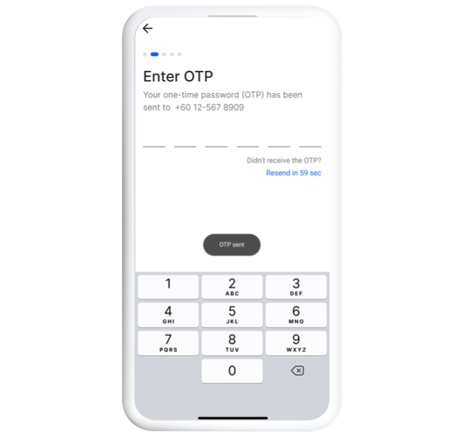 Enter the one-time password (OTP)